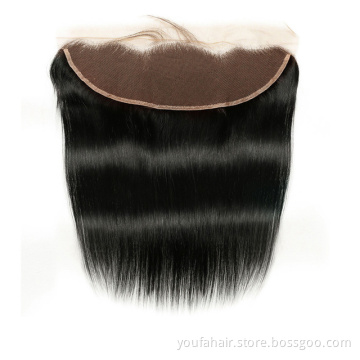 Wholesale 13x4 Swiss HD Lace Front Brazilian Remy Hair Extension for Black Women Human Straight Hair Lace Frontal with Baby Hair